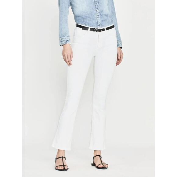 NWD Frame Le Crop Braided Waist Mini Boot Jeans size 24 Blanc #7A401 - Picture 1 of 15